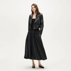 Collection foldover mixy dress in duchesse satin