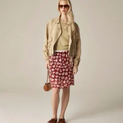 Collection Gwen knee-length layered slip skirt in embellished daisy chiffon