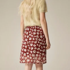 Collection Gwen knee-length layered slip skirt in embellished daisy chiffon