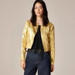 Collection lady jacket in crinkled lamé