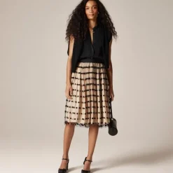Collection layered mesh skirt with dots