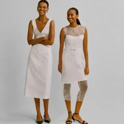 Collection layered shift dress in liquid organza