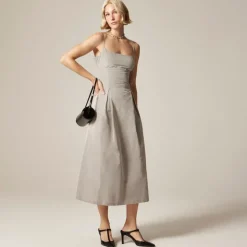 Collection pleated evening dress in taffeta
