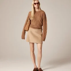 Collection wool-cashmere blend mini skirt with buckle detail
