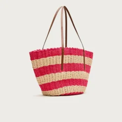 Como woven straw tote in stripe