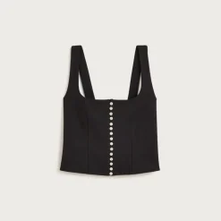 Corset top in stretch ponte