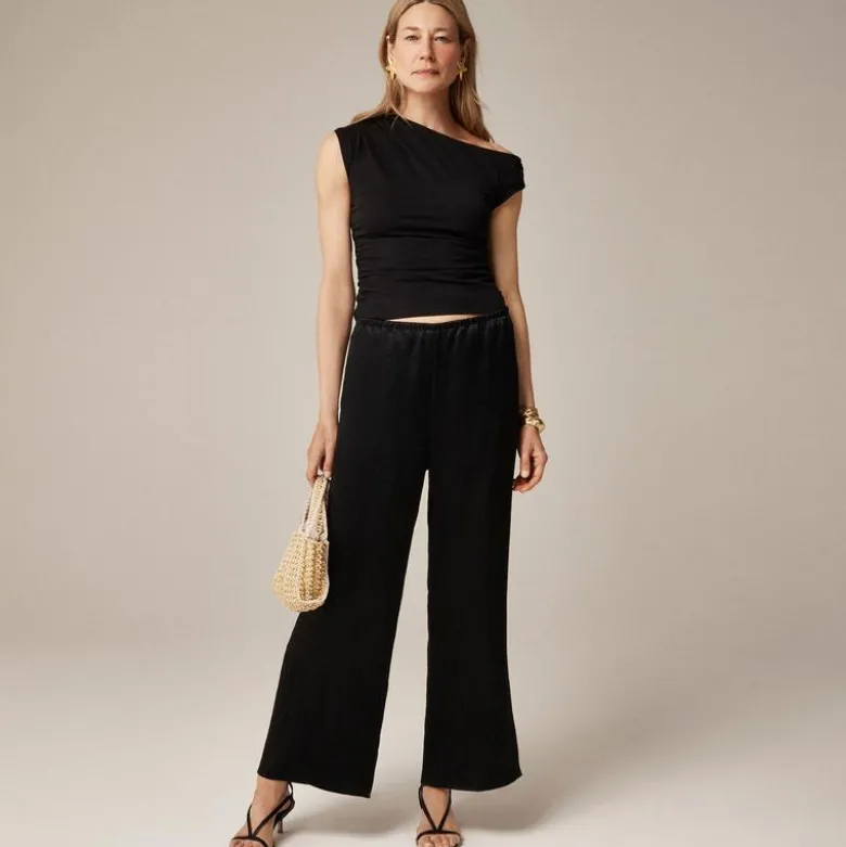 Cosmo cropped pant in textured satin