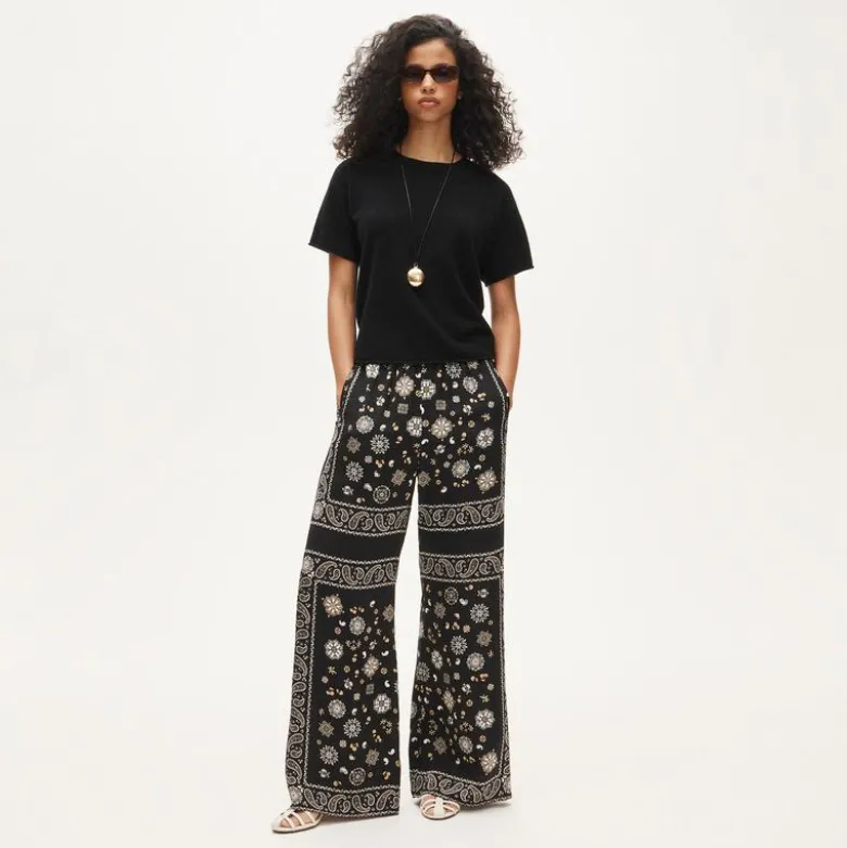 Cosmo pant in bandana-print viscose twill