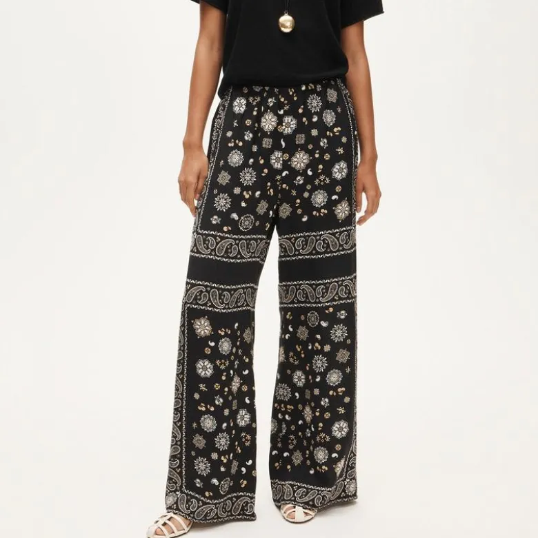 Cosmo pant in bandana-print viscose twill