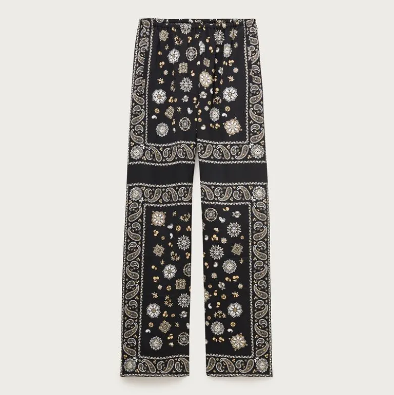 Cosmo pant in bandana-print viscose twill