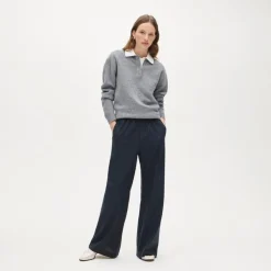 Cosmo pant in pinstriped Italian studio wool