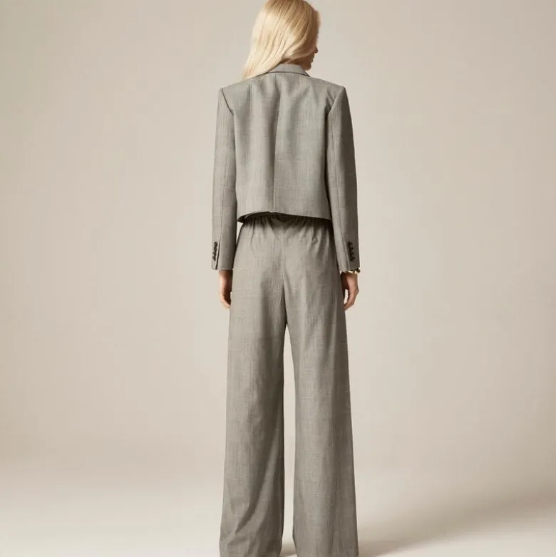 Cosmo pant in plaid Italian gauzy wool blend