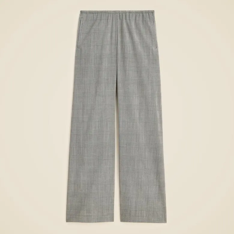 Cosmo pant in plaid Italian gauzy wool blend