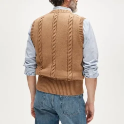Cotton cable-knit sweater-vest