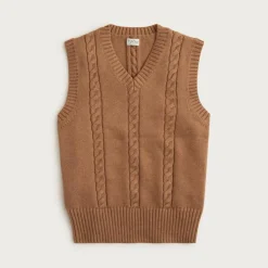 Cotton cable-knit sweater-vest