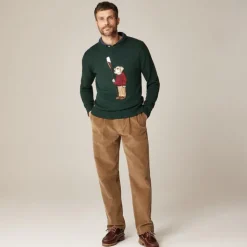 Cotton crewneck sweater with oarsman dog
