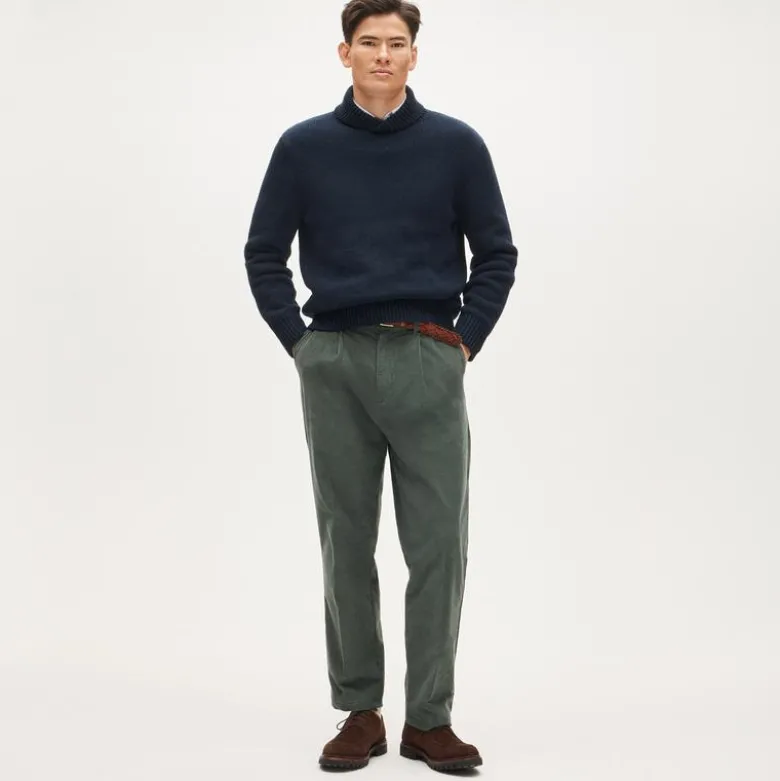 Cotton shawl-collar sweater