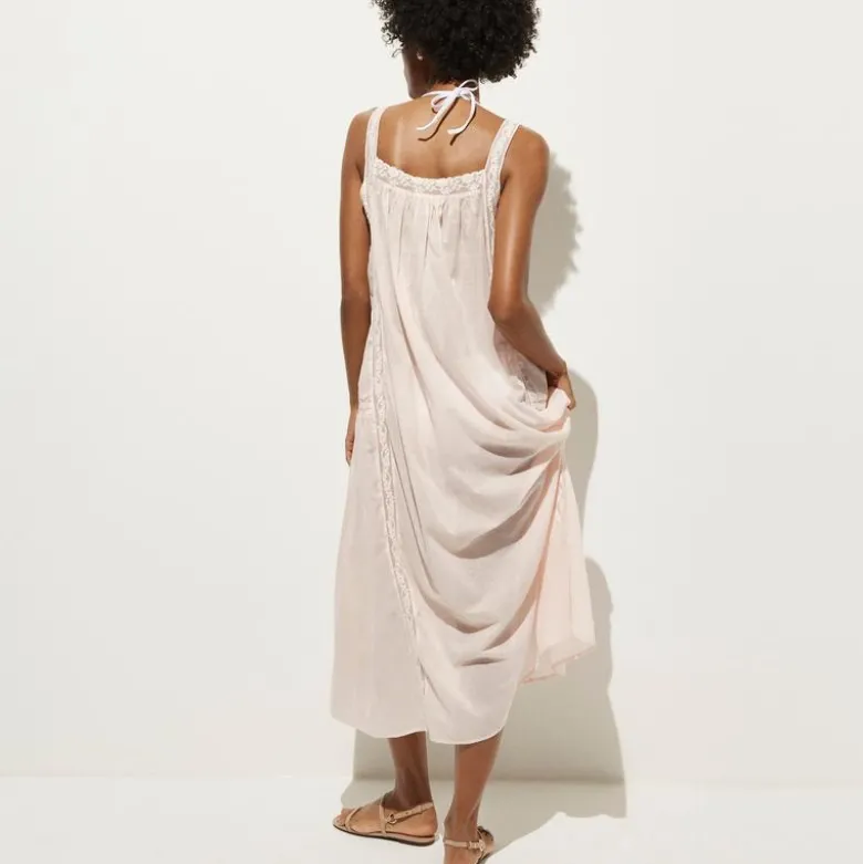 Cotton voile lace-trim sundress