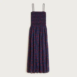 Cotton voile smocked sundress in cherry print