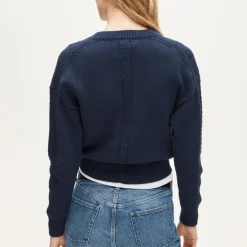 Cotton-blend V-neck pullover sweater