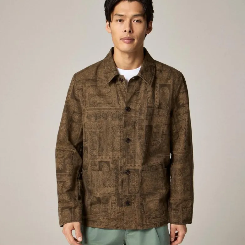 Cotton-linen blend chore jacket