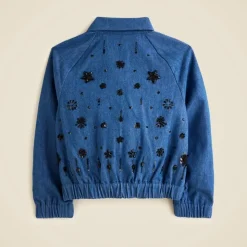 Crewcuts Collection embellished cropped jacket in drapey denim