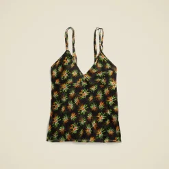 Crinkle chiffon camisole top in sunburst floral