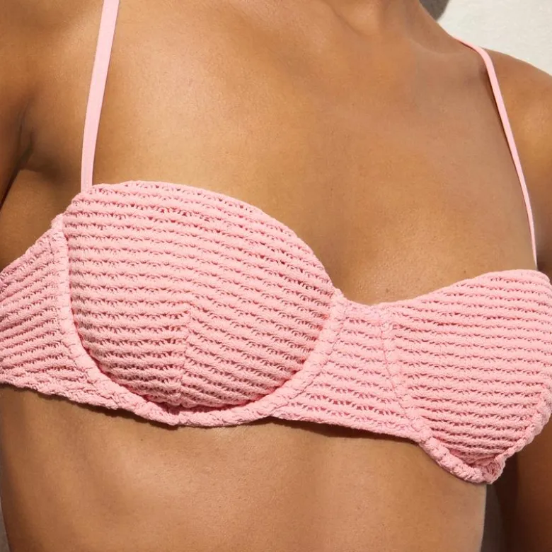 Crochet balconette underwire bikini top