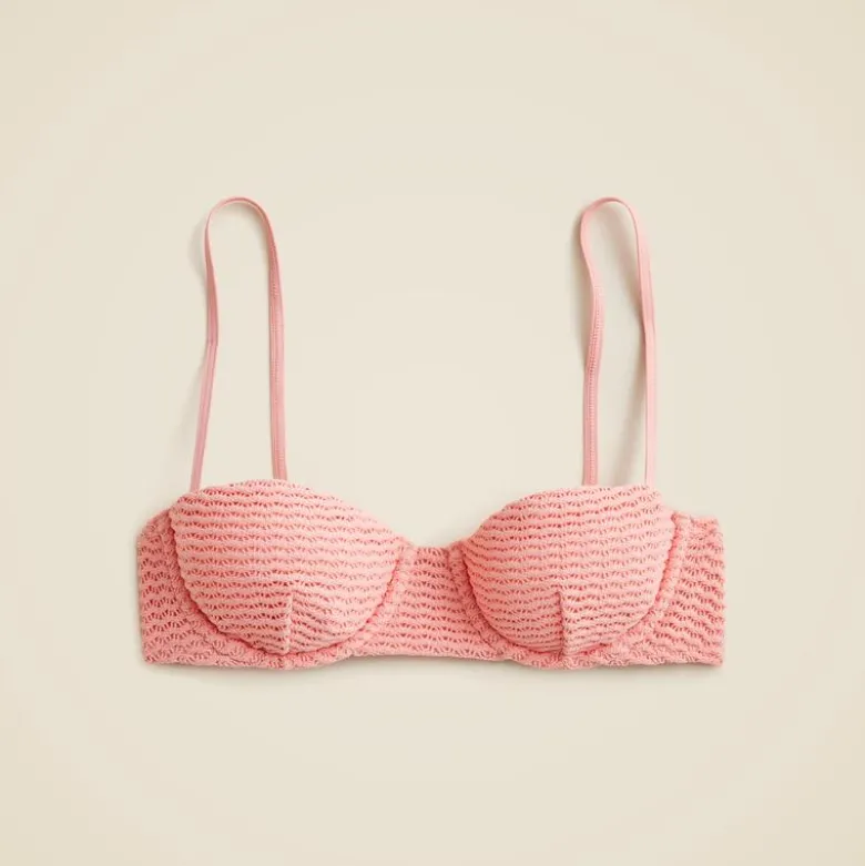 Crochet balconette underwire bikini top