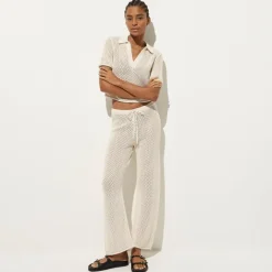 Crochet beach polo shirt in cotton
