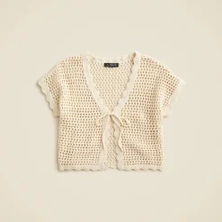 Crochet short-sleeve cardigan
