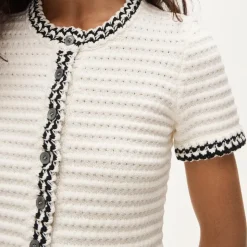 Crochet short-sleeve cardigan