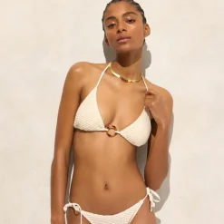 Crochet string bikini top with O-ring
