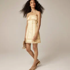 Crochet-panel mini dress