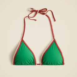 Crochet-trim string bikini top