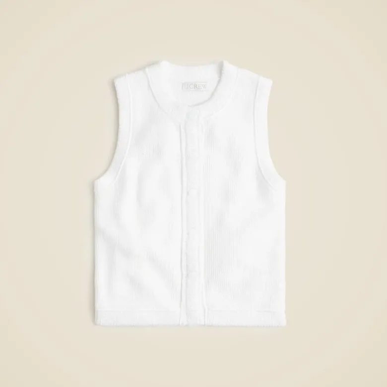 Cropped button-up sweater shell