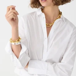 Cropped garçon shirt in cotton poplin