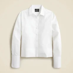 Cropped garçon shirt in cotton poplin