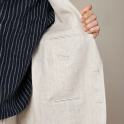 Crosby Classic-fit suit jacket in linen herringbone