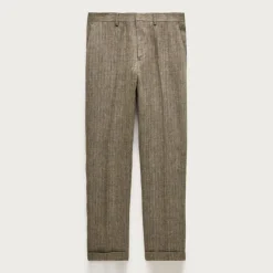 Crosby Classic-fit suit pant in linen herringbone twill