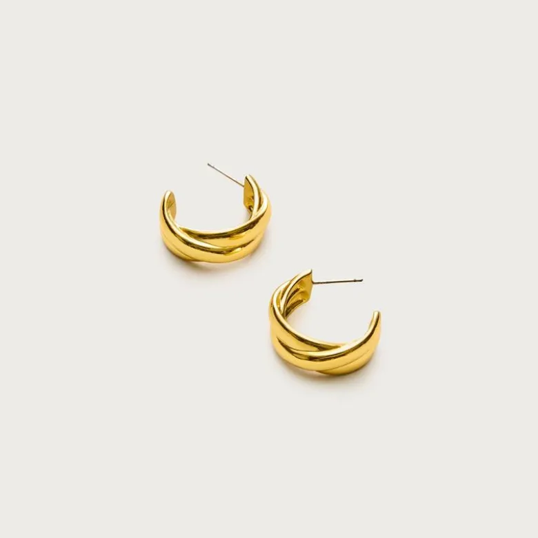 Crossover hoop earrings
