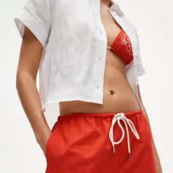 Cruise drawstring short in cotton poplin