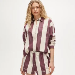 Cruise short in striped lightweight oxford