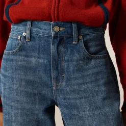 Cuffed lower-rise wide-leg jean