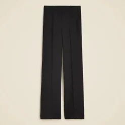 Cuffed wide-leg trouser in luster canvas