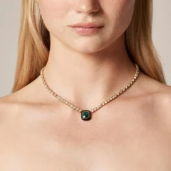 Cupchain gemstone pendant necklace