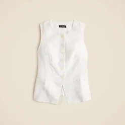 Cutaway vest top in linen