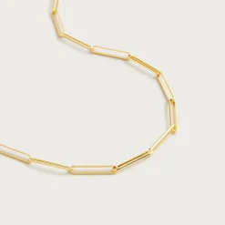 Dainty gold-plated paper-clip collar necklace