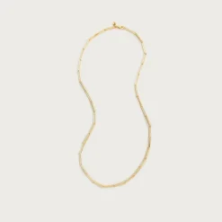 Dainty gold-plated paper-clip necklace