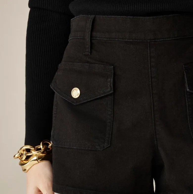 Denim short with sailor pockets